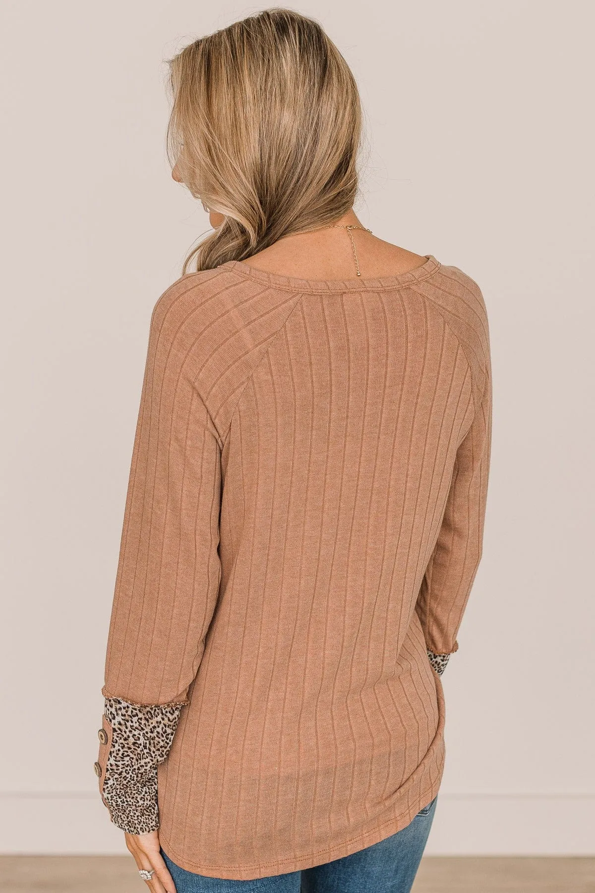 Button Knit Top in Camel