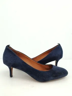 Coach Women's Navy Blue Suede Heels Size 9.5 B