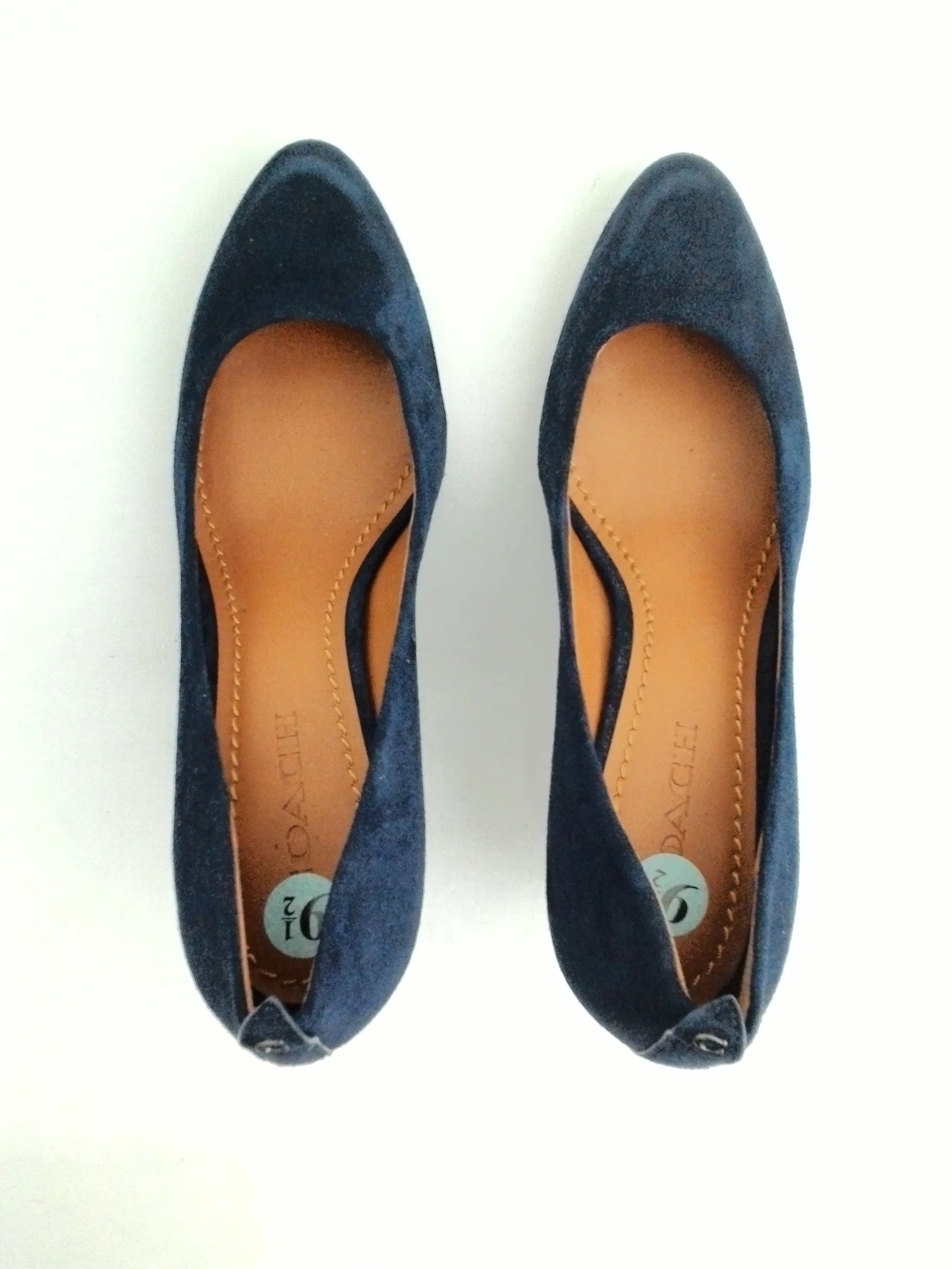 Coach Women's Navy Blue Suede Heels Size 9.5 B