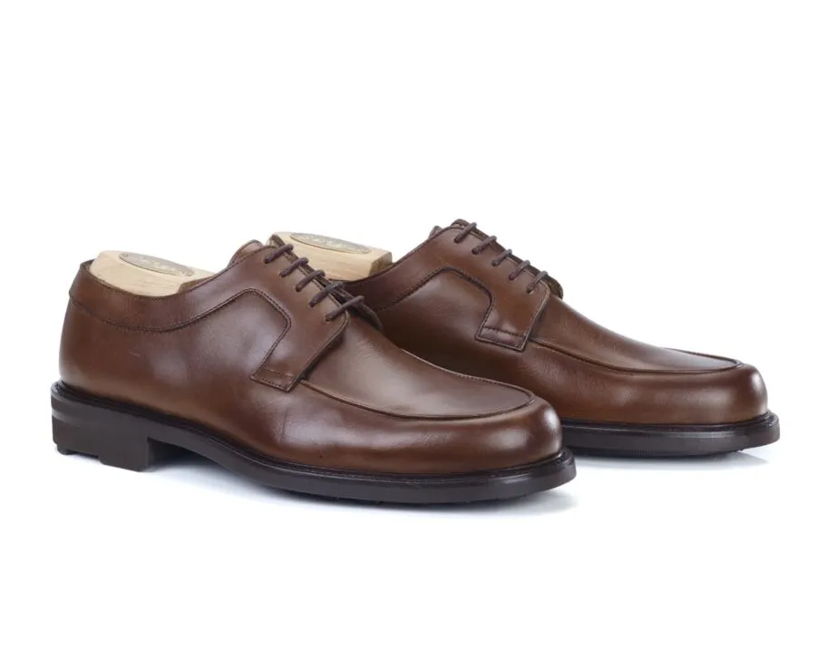 Cognac Derby Shoes - Rubber outsole - HUDSON GOMME COUNTRY