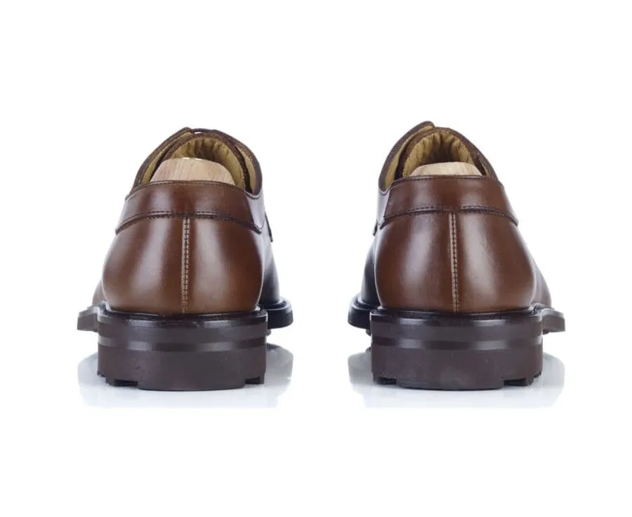 Cognac Derby Shoes - Rubber outsole - HUDSON GOMME COUNTRY