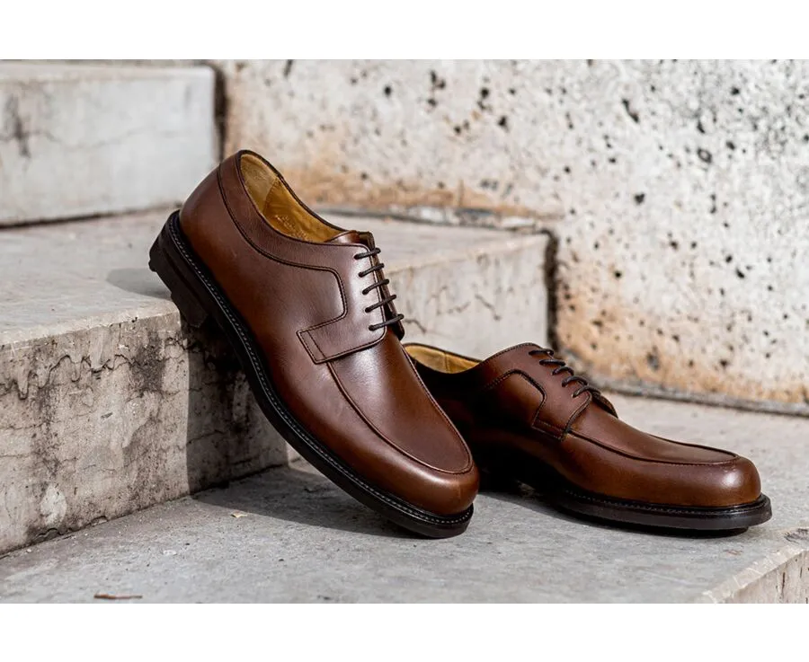 Cognac Derby Shoes - Rubber outsole - HUDSON GOMME COUNTRY