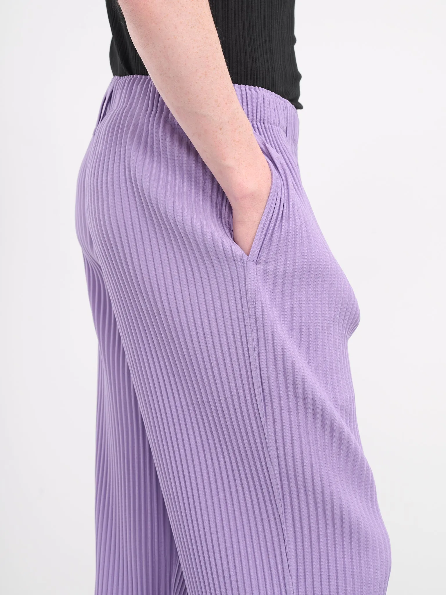 Color Pleats Trousers (HP38JF184-194-LILAC)