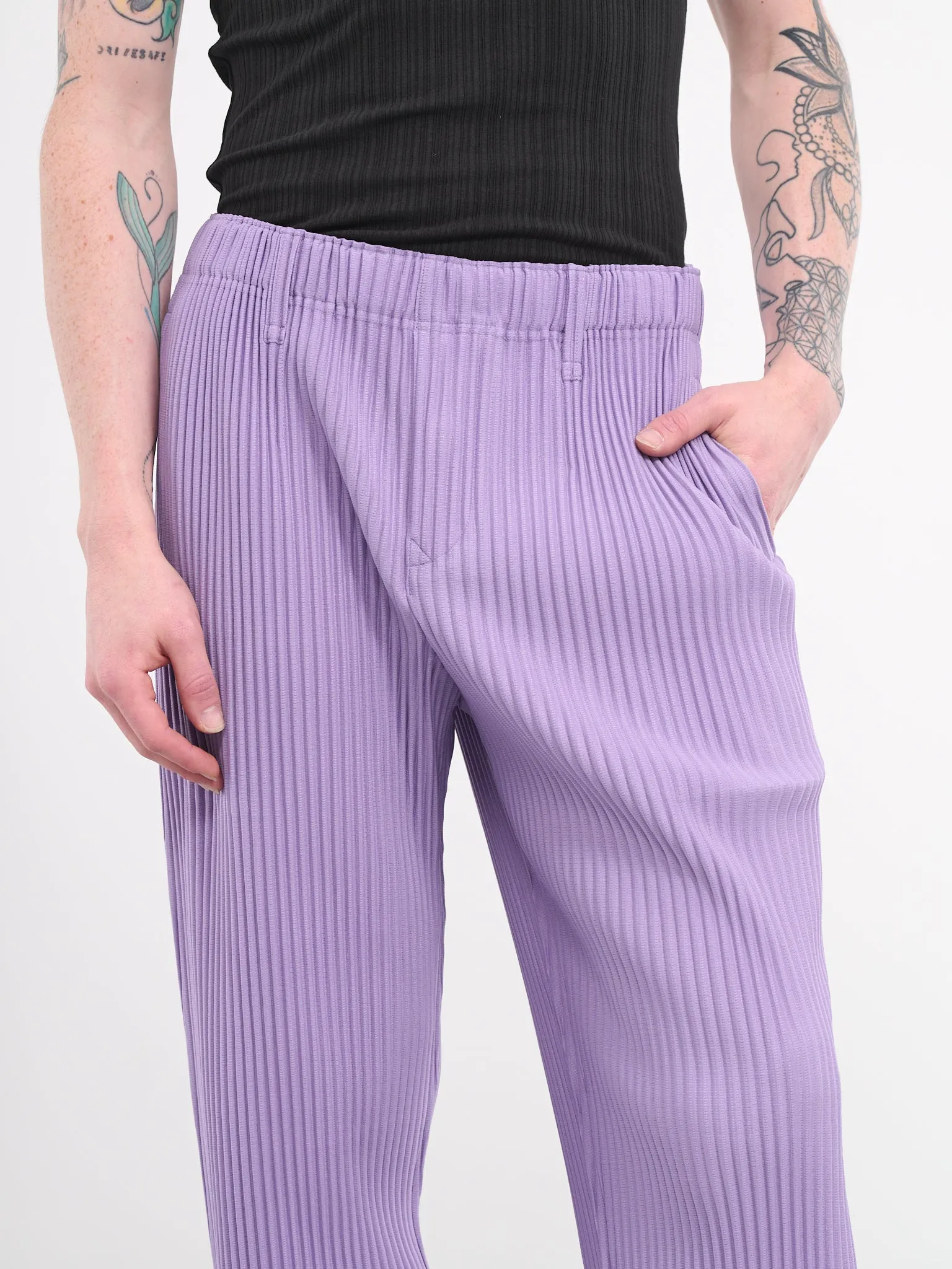 Color Pleats Trousers (HP38JF184-194-LILAC)