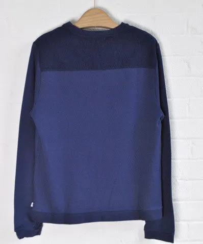 Cord Panel Sweatshirt Navy