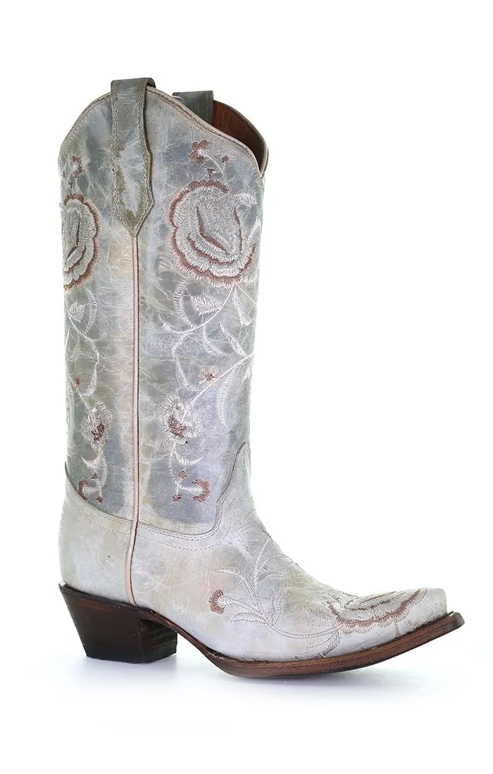 Corral Circle G Women's 13 Aqua Floral Embroidery Snip Toe Cowgirl Boots