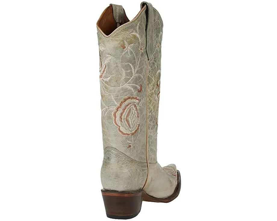 Corral Circle G Women's 13 Aqua Floral Embroidery Snip Toe Cowgirl Boots