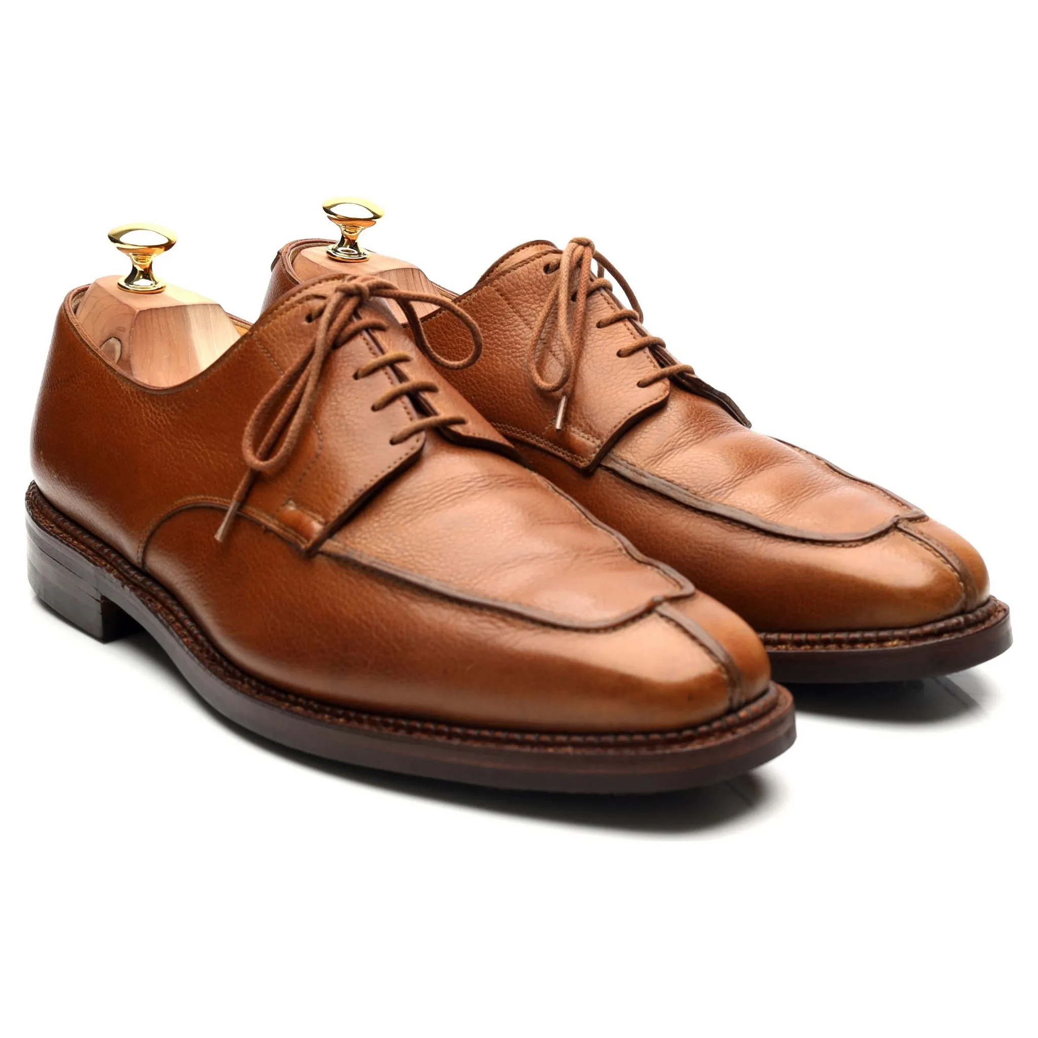 Crockett & Jones 'Falmouth' Tan Brown Leather Derby UK 10.5 E