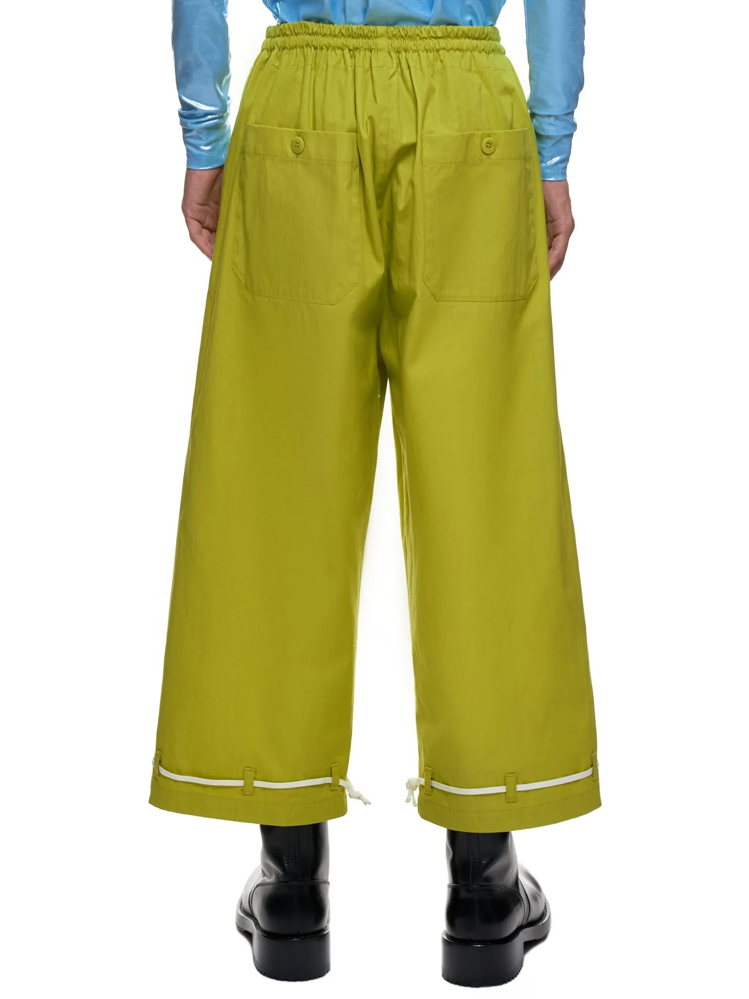 Cropped Flat Front Trousers (UCZ4509-1-DARK-YELLOW)