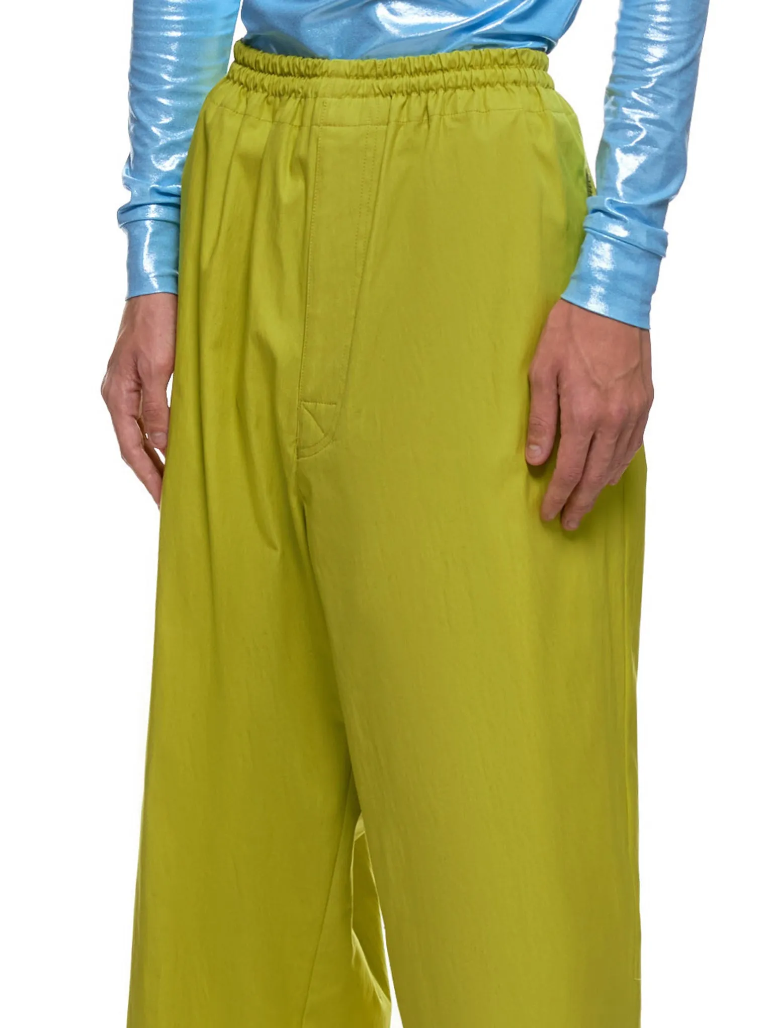 Cropped Flat Front Trousers (UCZ4509-1-DARK-YELLOW)