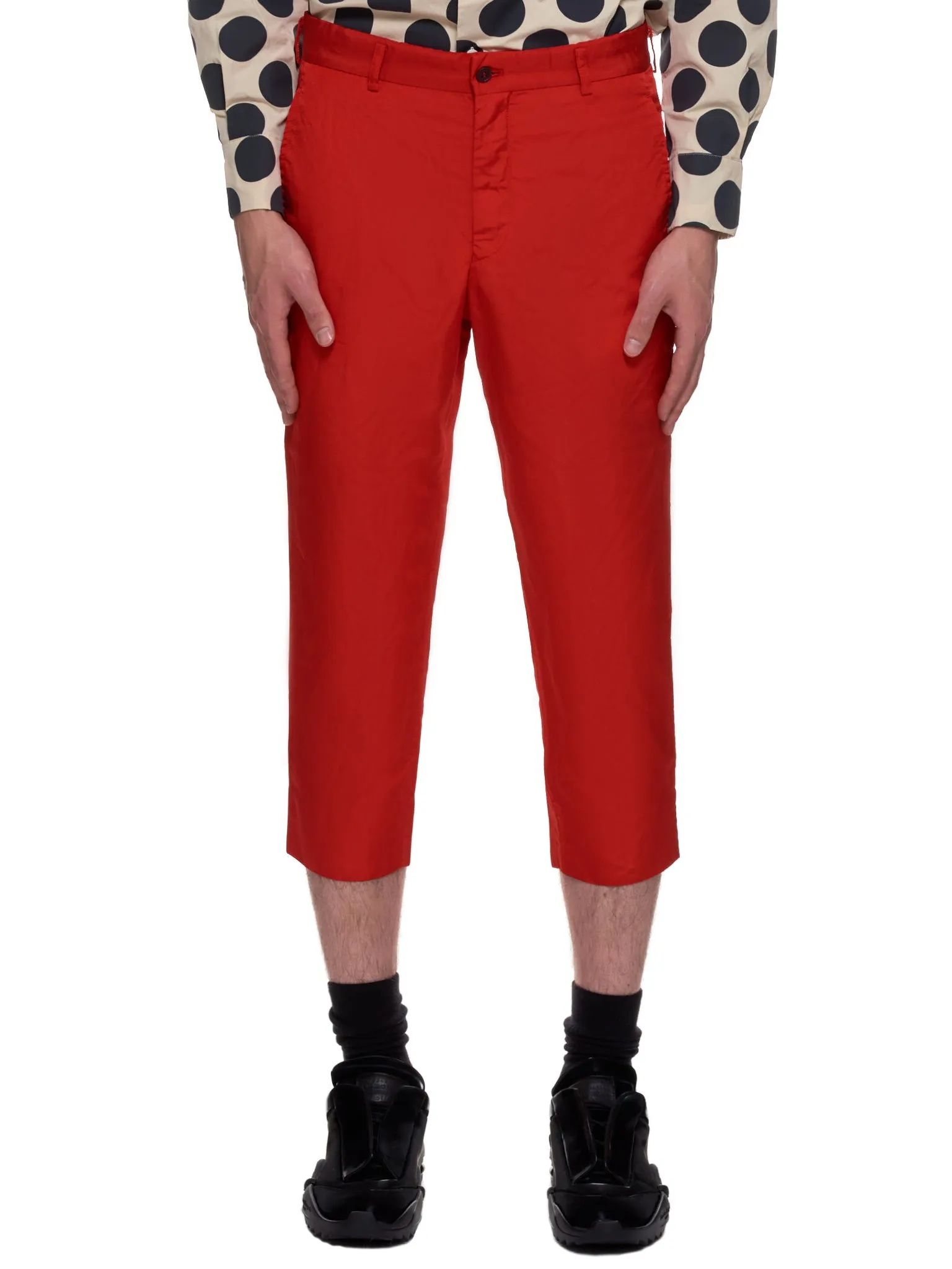 Cropped Wrinkle Trousers (PF-P051-051-RED)