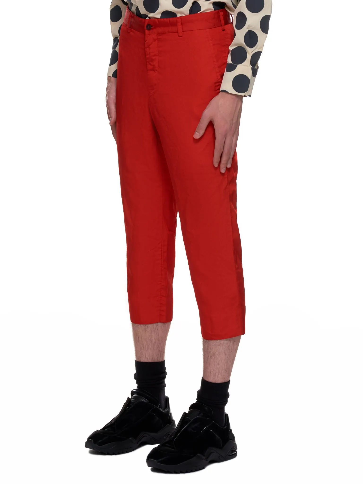 Cropped Wrinkle Trousers (PF-P051-051-RED)