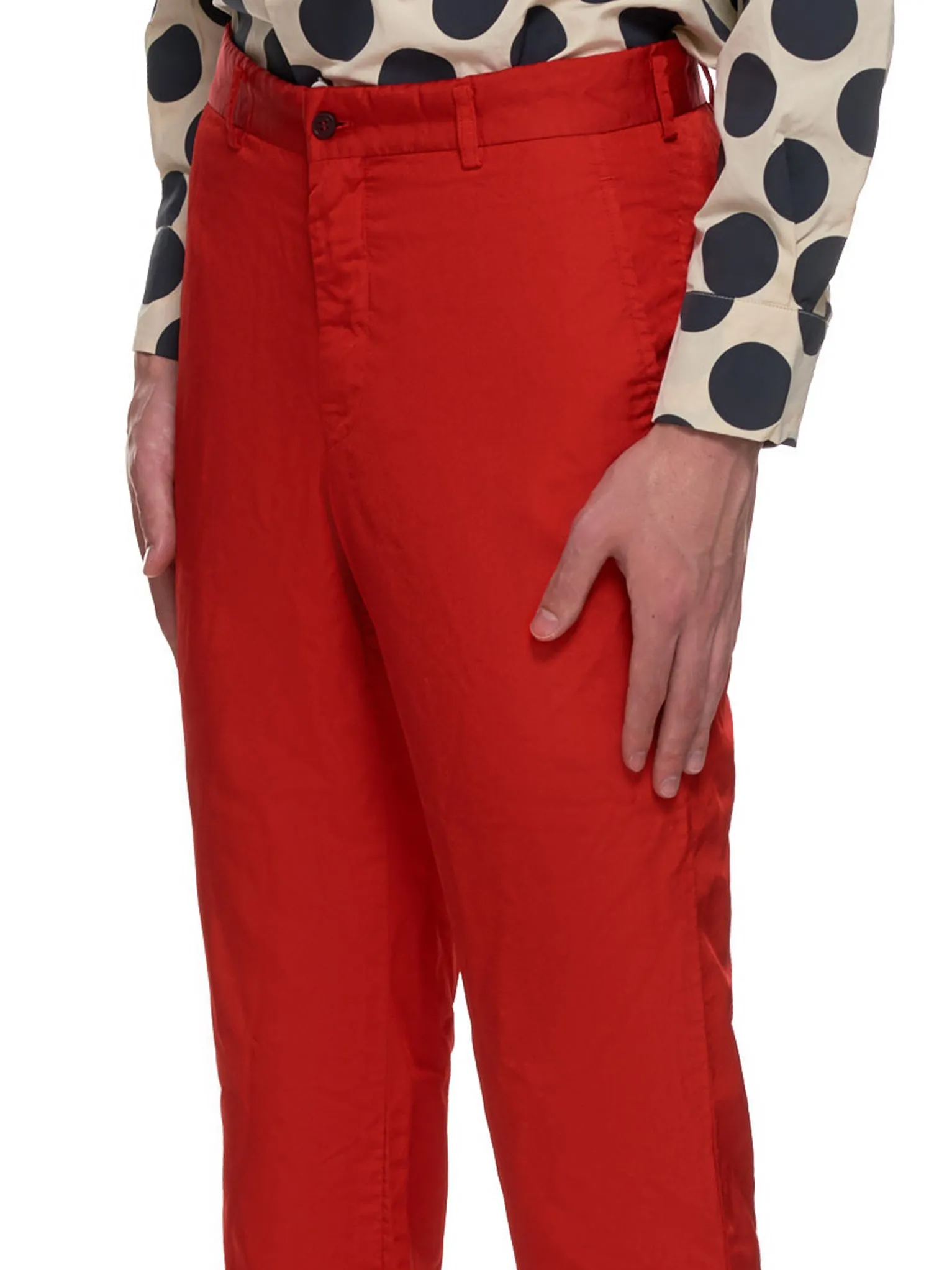 Cropped Wrinkle Trousers (PF-P051-051-RED)