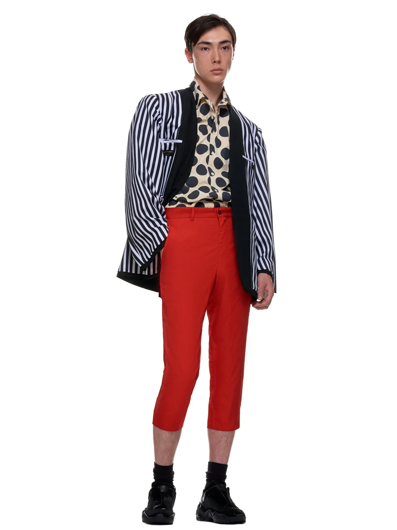 Cropped Wrinkle Trousers (PF-P051-051-RED)