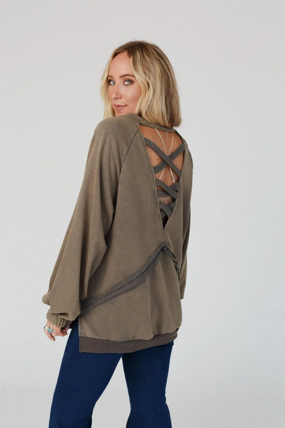 Crossed Paths Sweatshirt in Dusty Charcoal