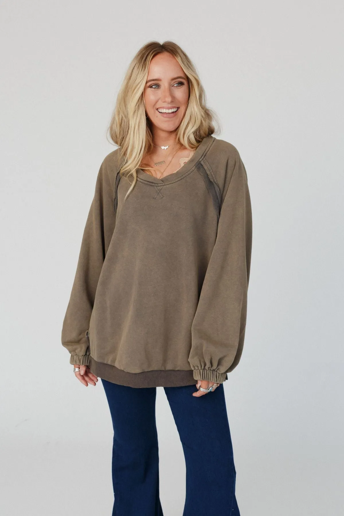 Crossed Paths Sweatshirt in Dusty Charcoal