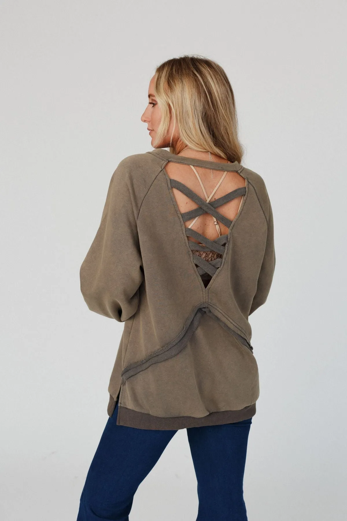 Crossed Paths Sweatshirt in Dusty Charcoal