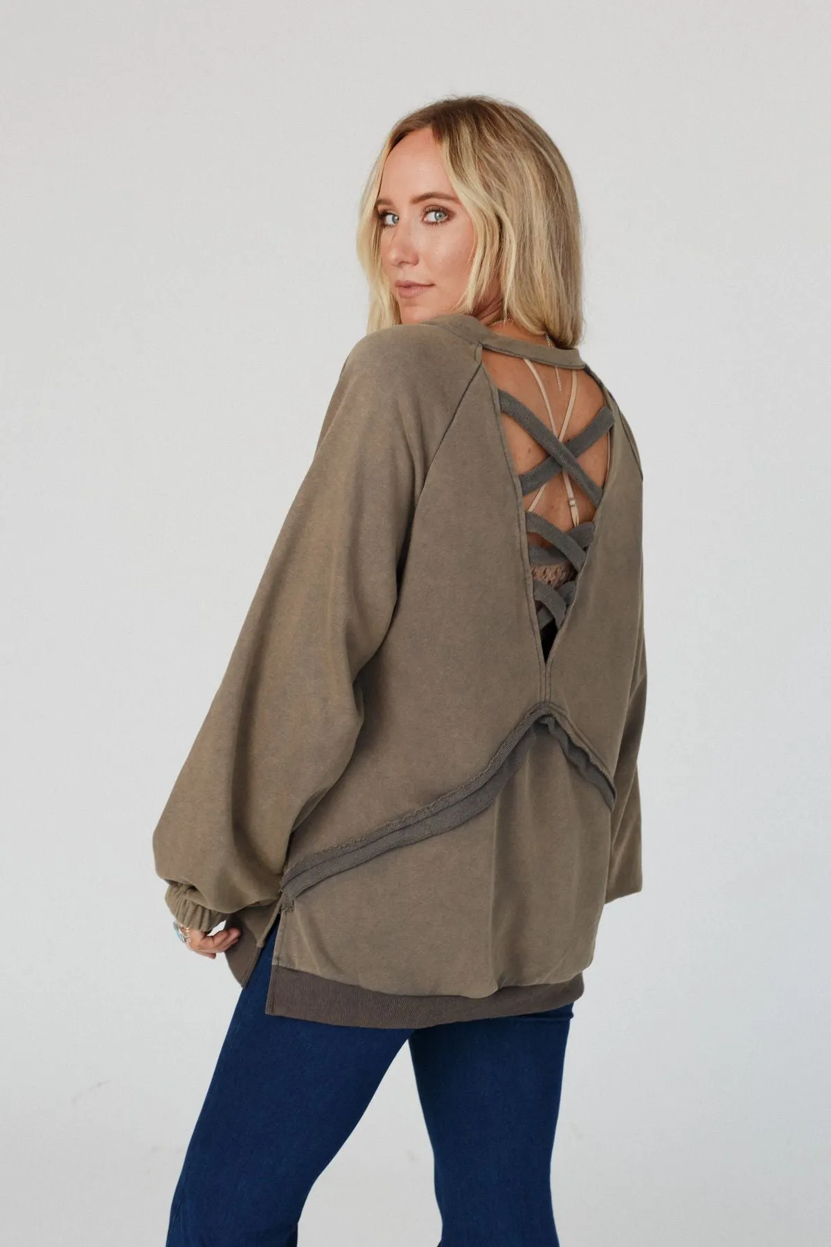 Crossed Paths Sweatshirt in Dusty Charcoal