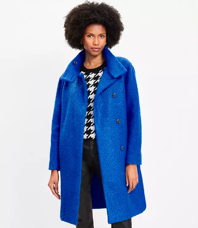 Curly Funnel Neck Coat