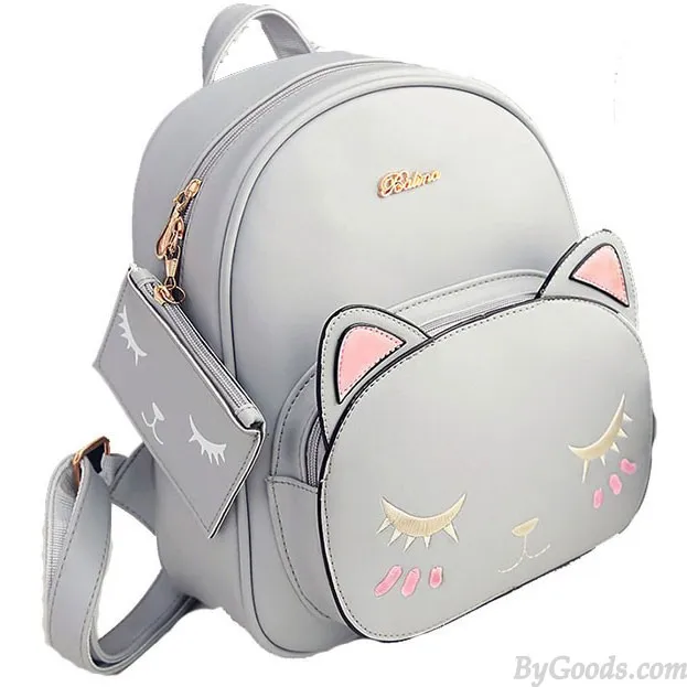 Cute Cat Print Cartoon School Backpacks