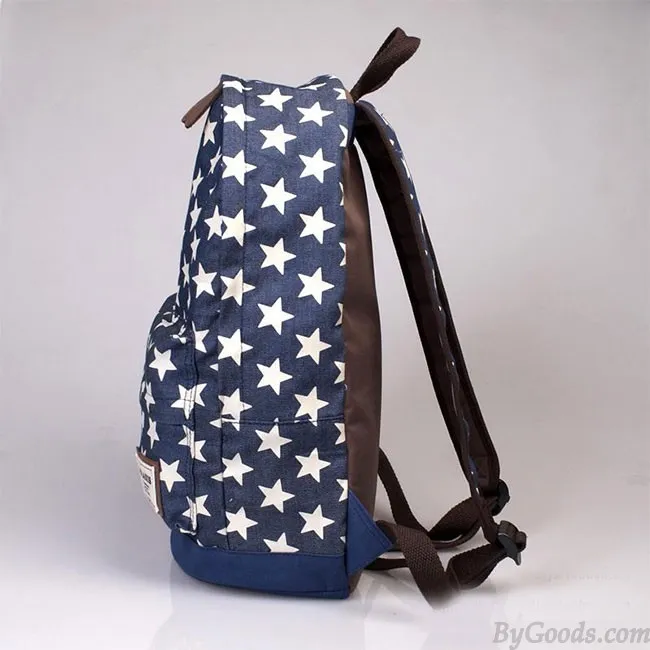 Cute Star Print Denim Backpacks for Sale