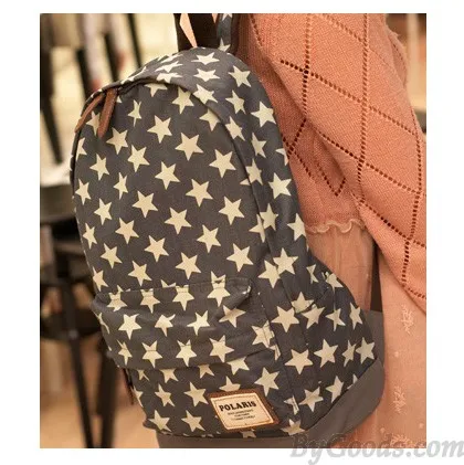 Cute Star Print Denim Backpacks for Sale