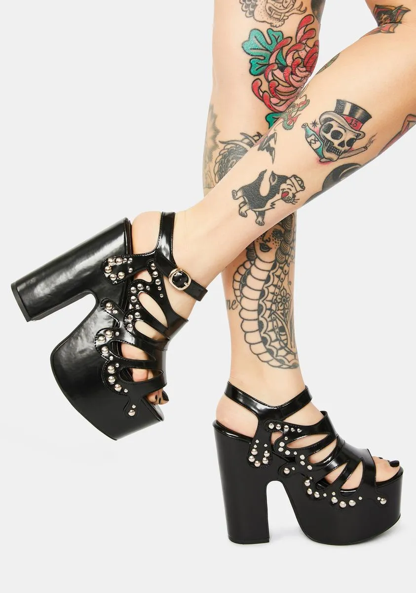 Darkness Armed With Charm Butterfly Heels-