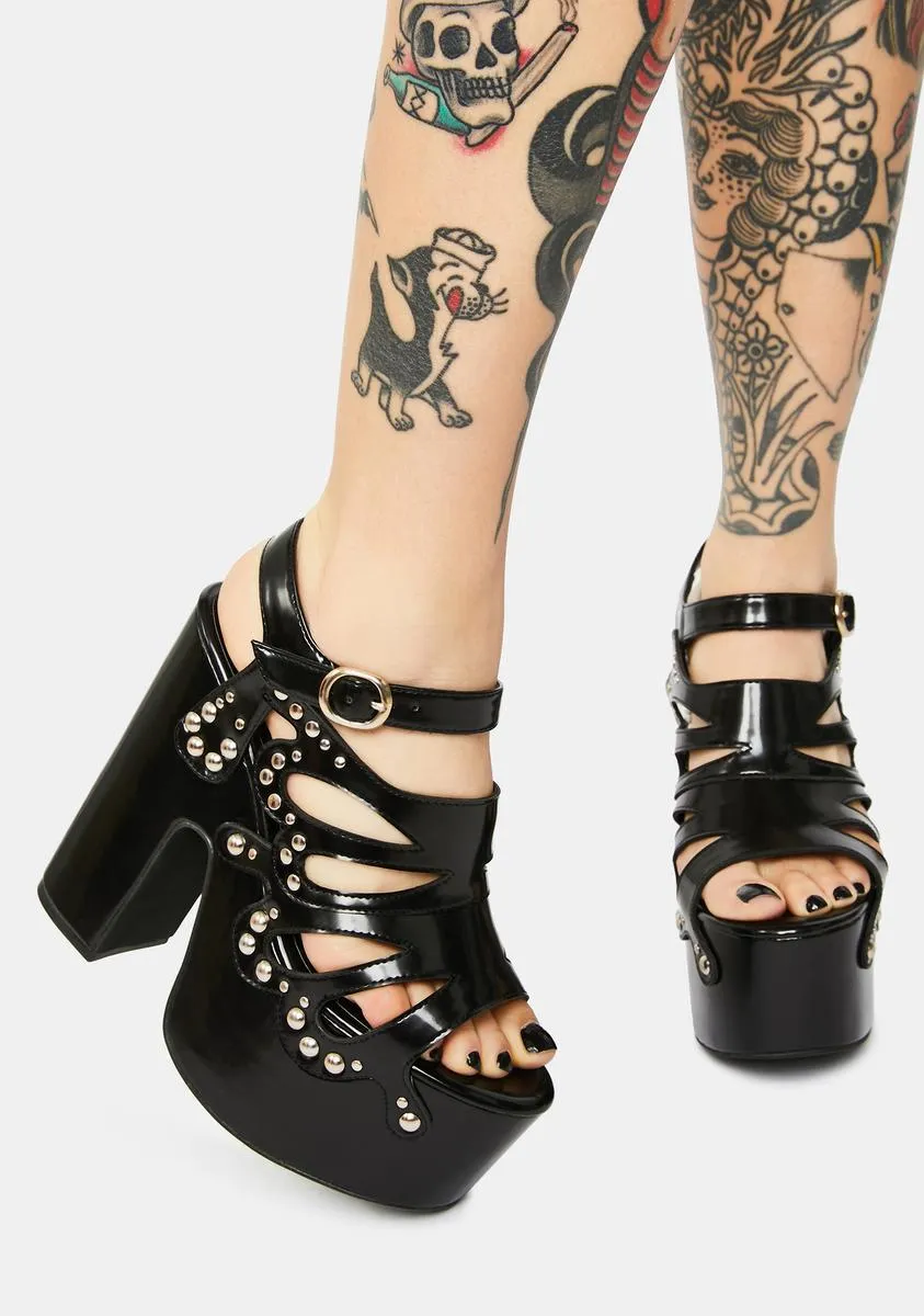 Darkness Armed With Charm Butterfly Heels-