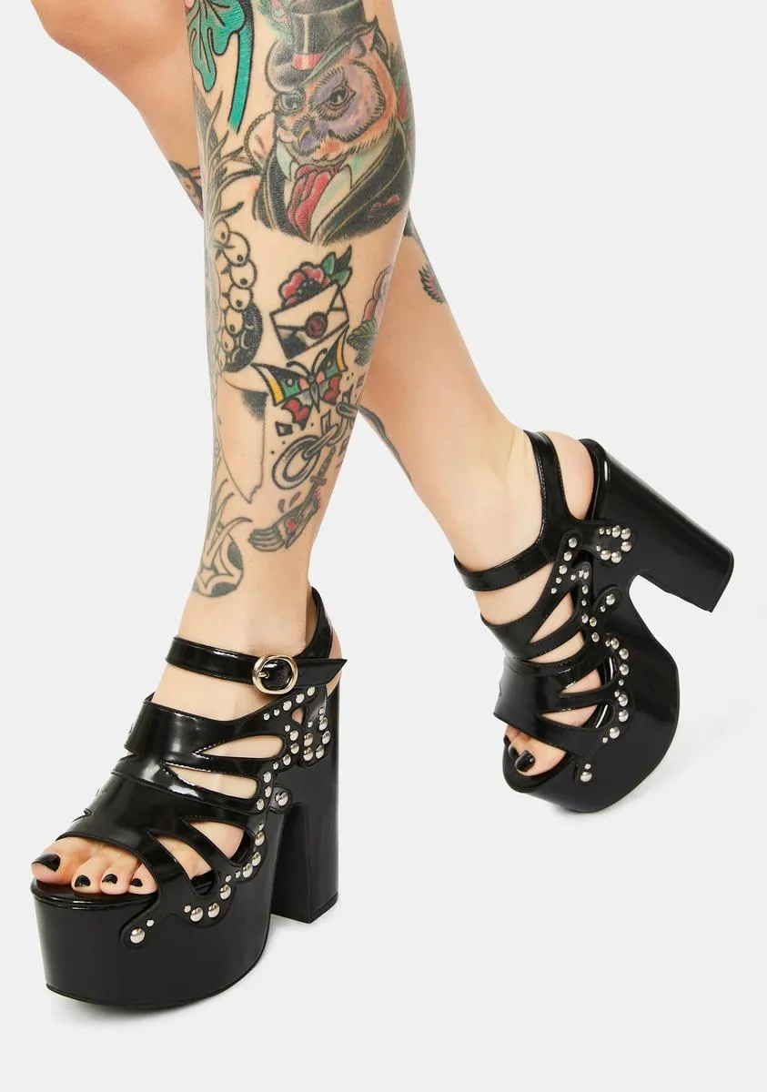 Darkness Armed With Charm Butterfly Heels-