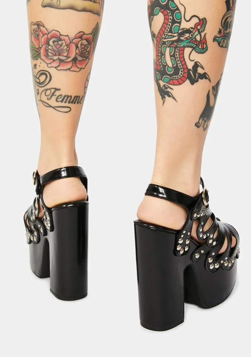 Darkness Armed With Charm Butterfly Heels-