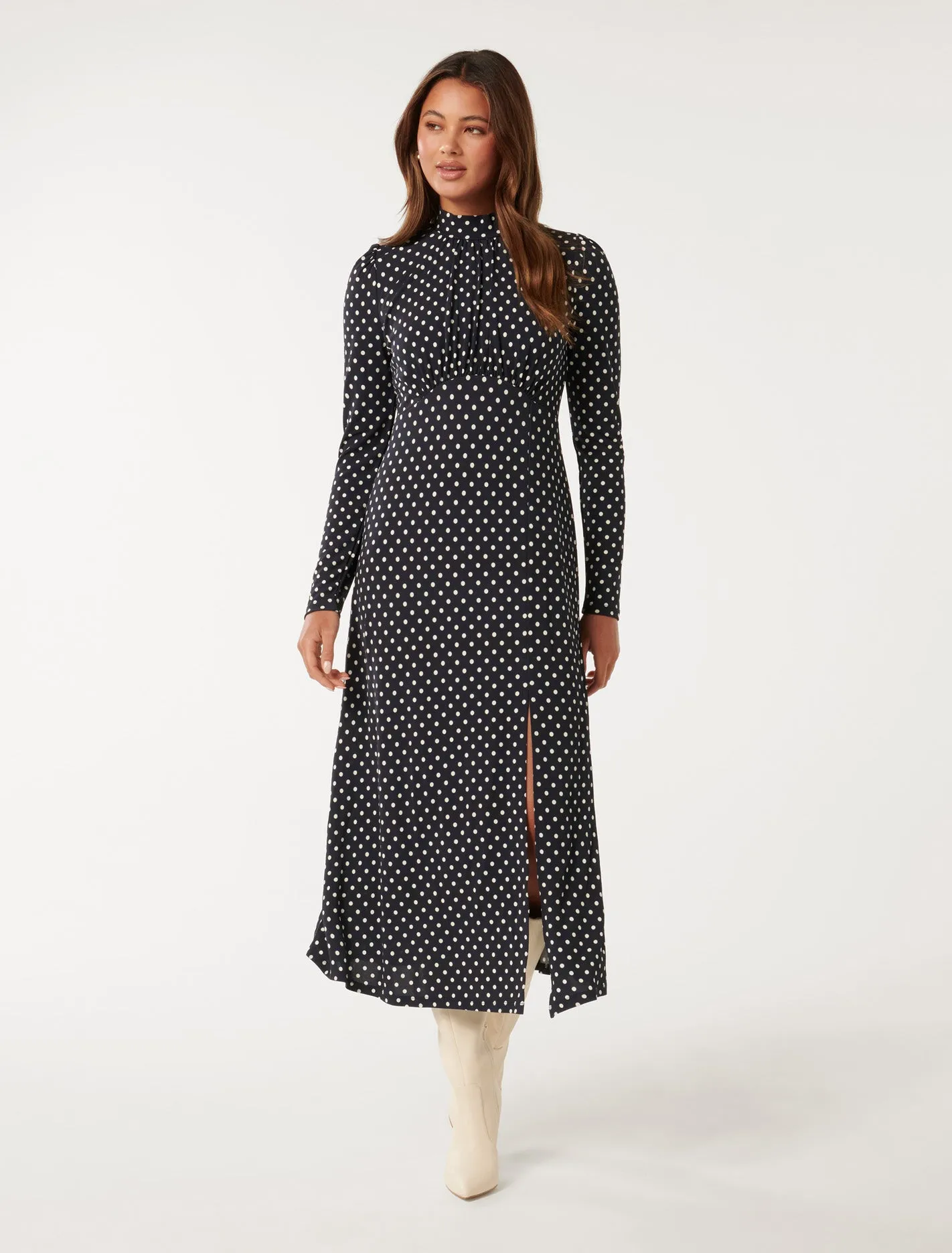 Dawson High-Neck Midi Dress