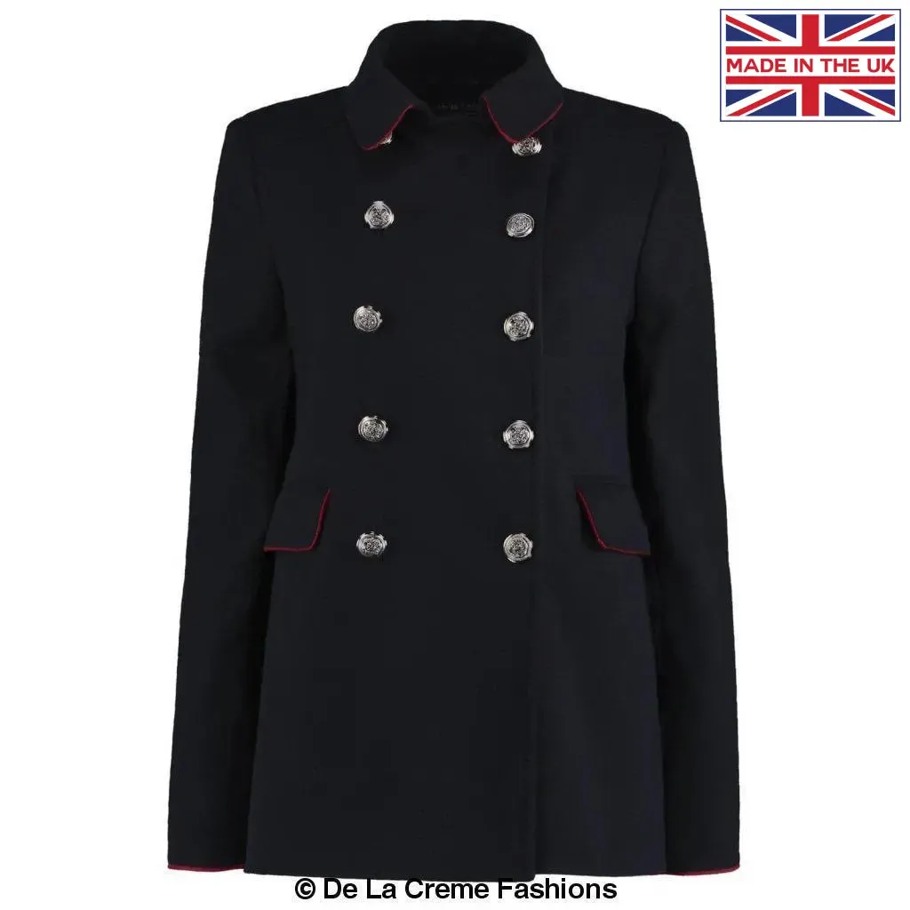 De La Creme Womens Military Style Pea Coat