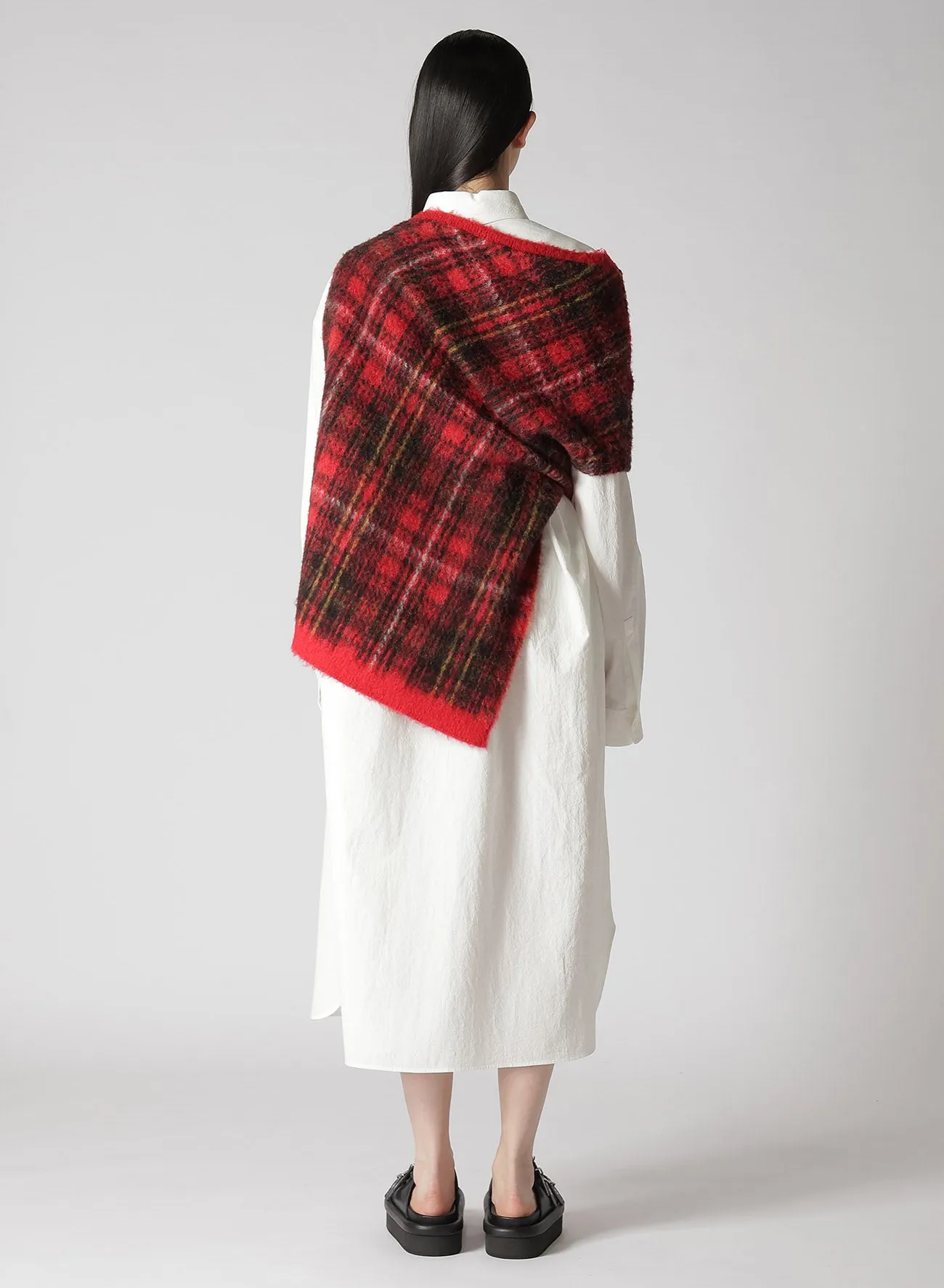 DECONSTRUCTED TARTAN CHECK KNIT VEST