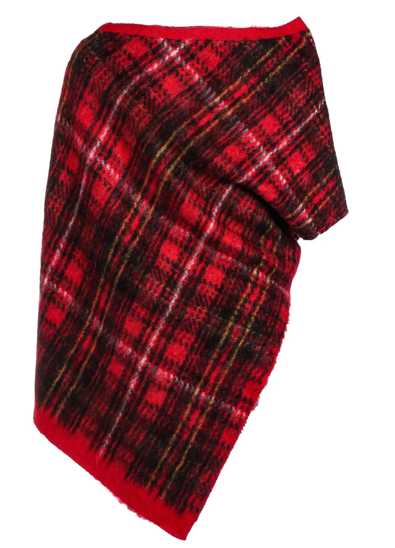 DECONSTRUCTED TARTAN CHECK KNIT VEST