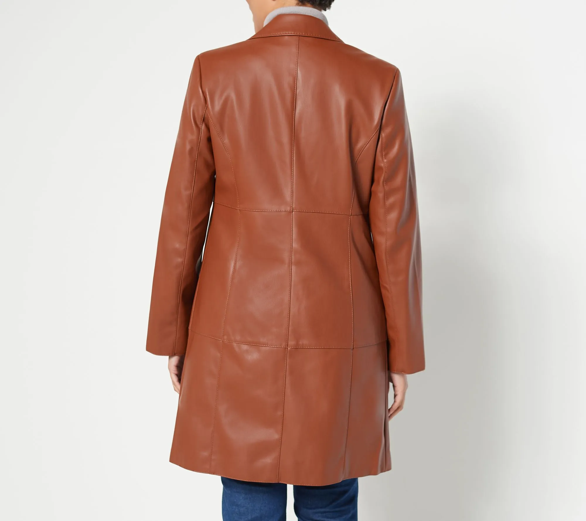 Dennis Basso Faux Leather Trench Coat