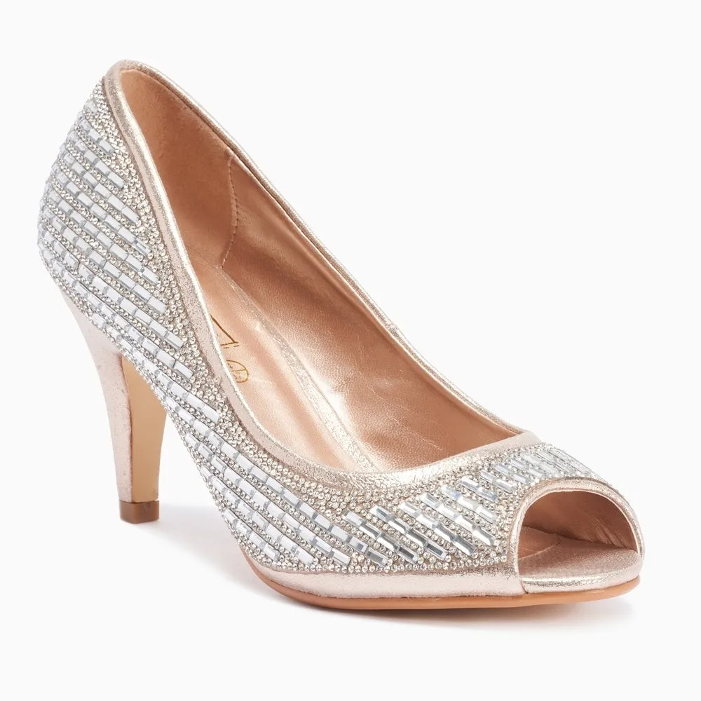 Diamante Low Heels