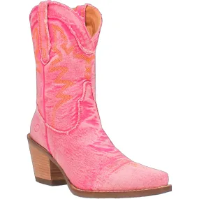 Dingo Women's 9 Y'all Need Dolly Pink Denim Almond Toe Western Boot