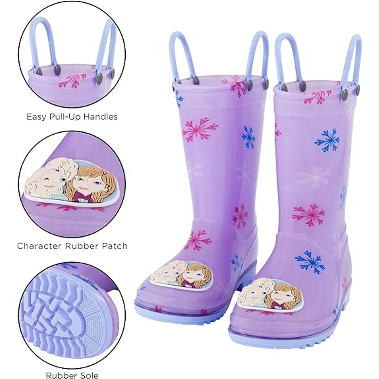 Disney Frozen Girl's Rain Boots with Removable Liner