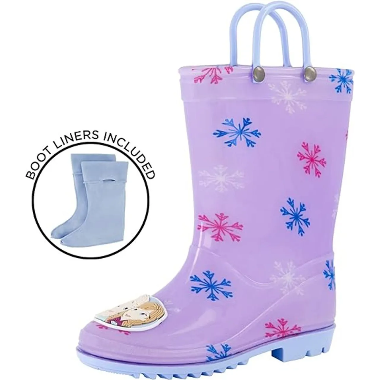 Disney Frozen Girl's Rain Boots with Removable Liner