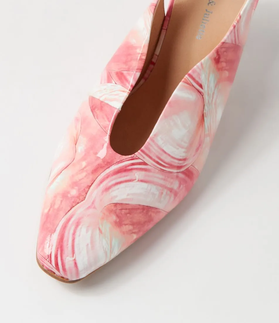 DJANGO & JULIETTE Congon Pink Shell Patent Leather Heels