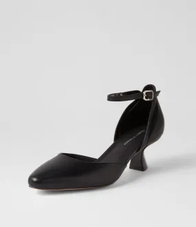 DJANGO & JULIETTE Deone Black Leather Heels