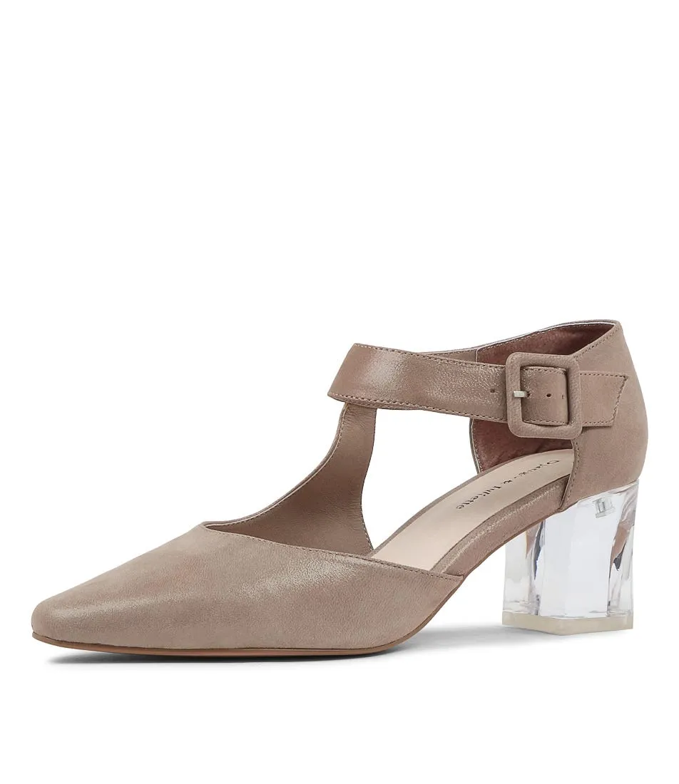 DJANGO & JULIETTE Happie Pewter Shimmer Leather Heels