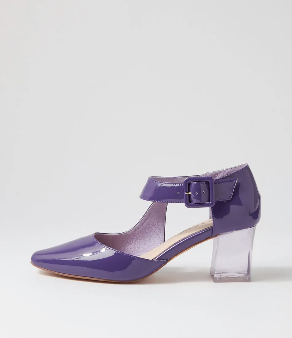 DJANGO & JULIETTE Happie Purple Patent Leather  Heels