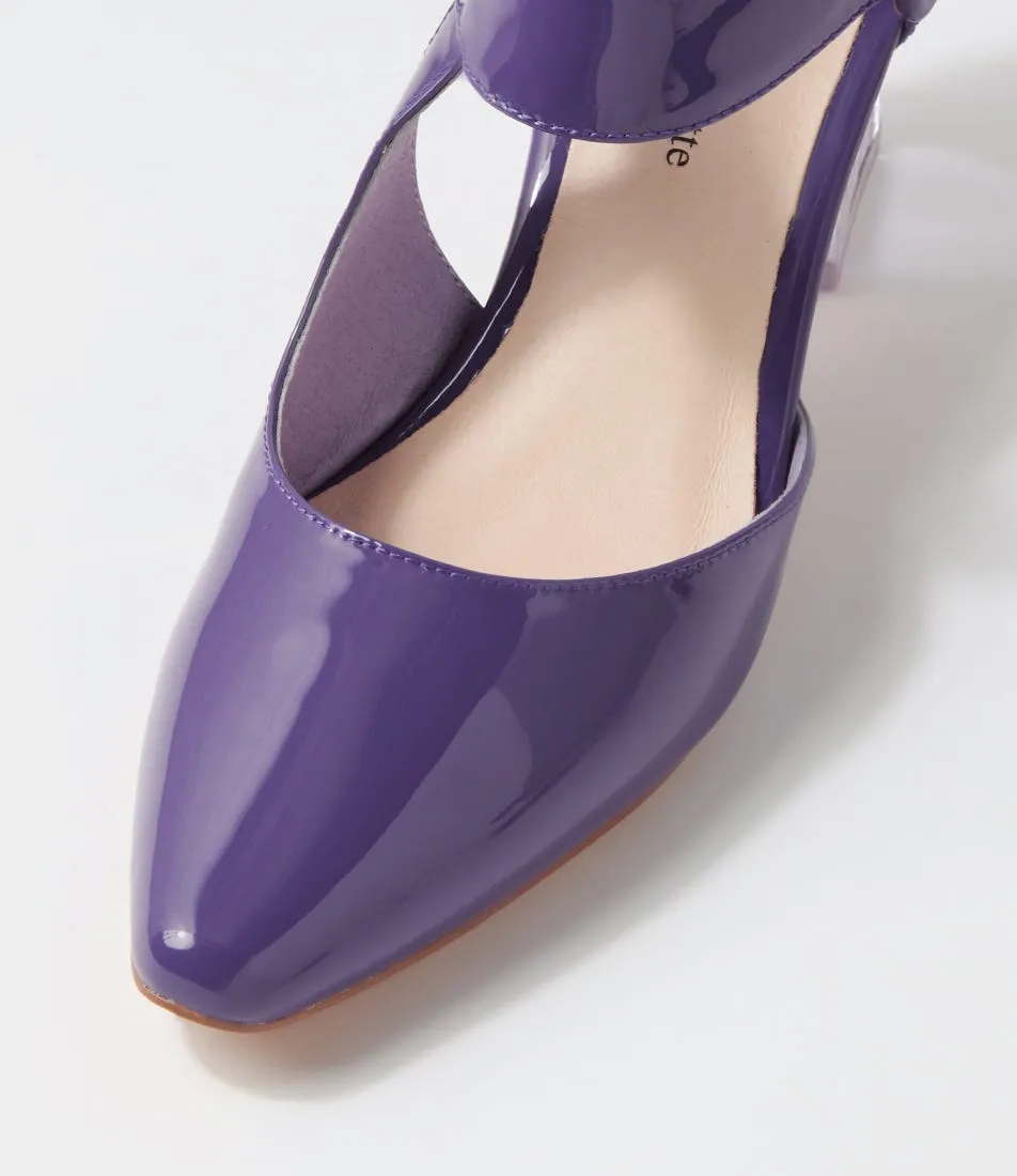 DJANGO & JULIETTE Happie Purple Patent Leather  Heels