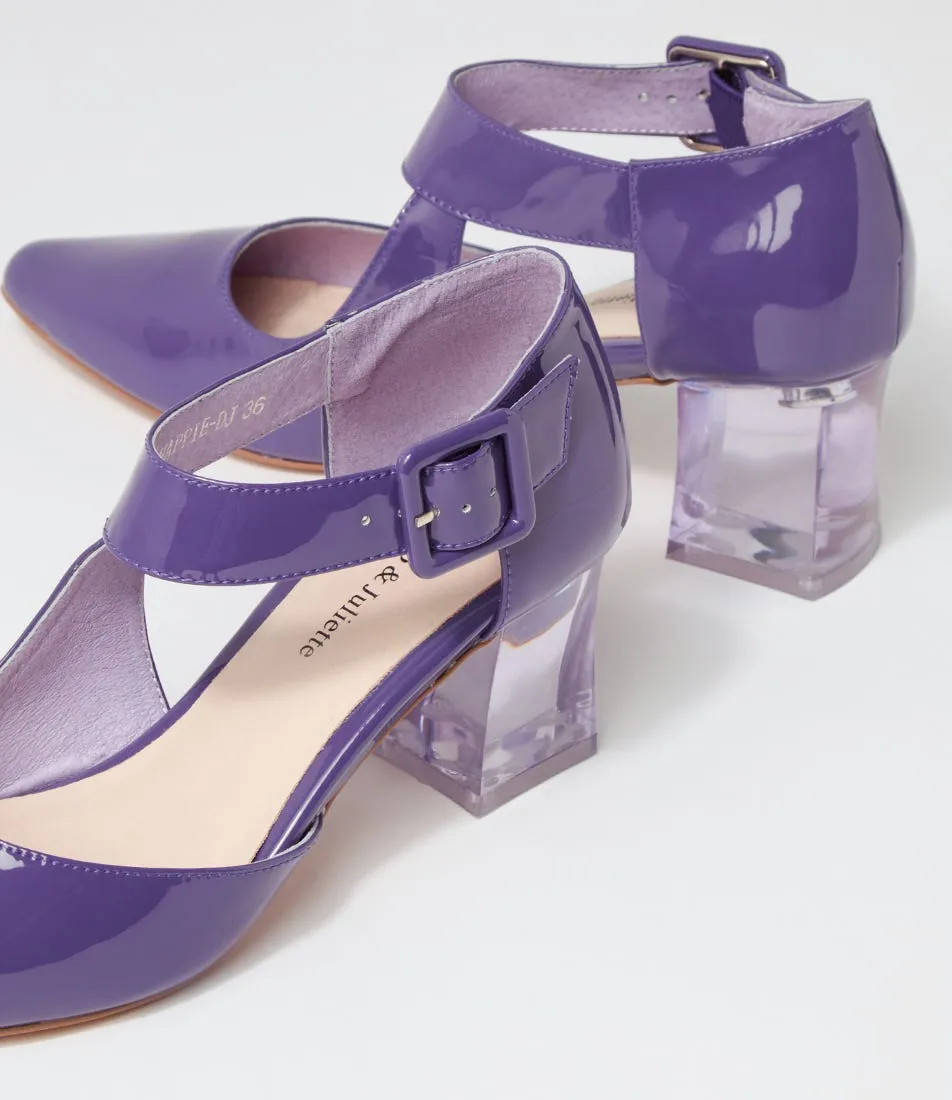 DJANGO & JULIETTE Happie Purple Patent Leather  Heels