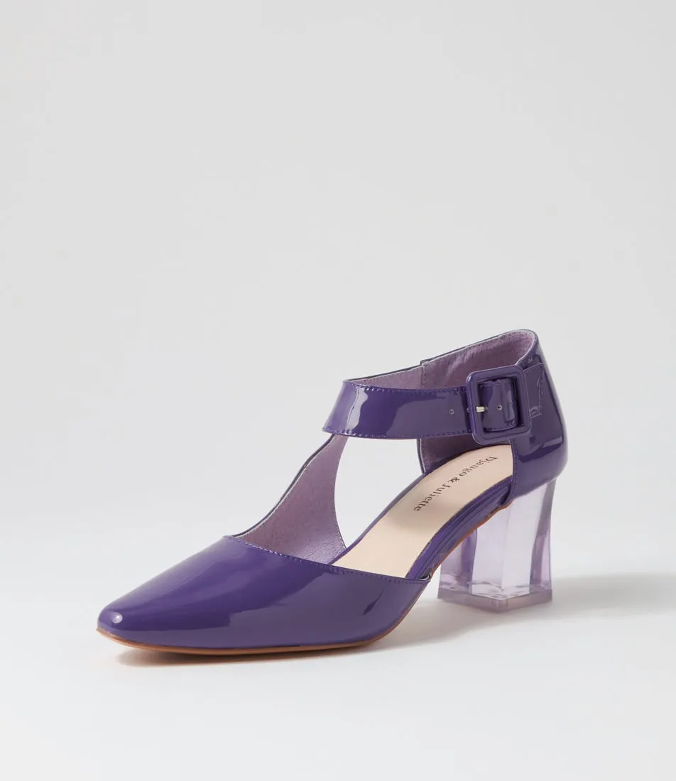 DJANGO & JULIETTE Happie Purple Patent Leather  Heels