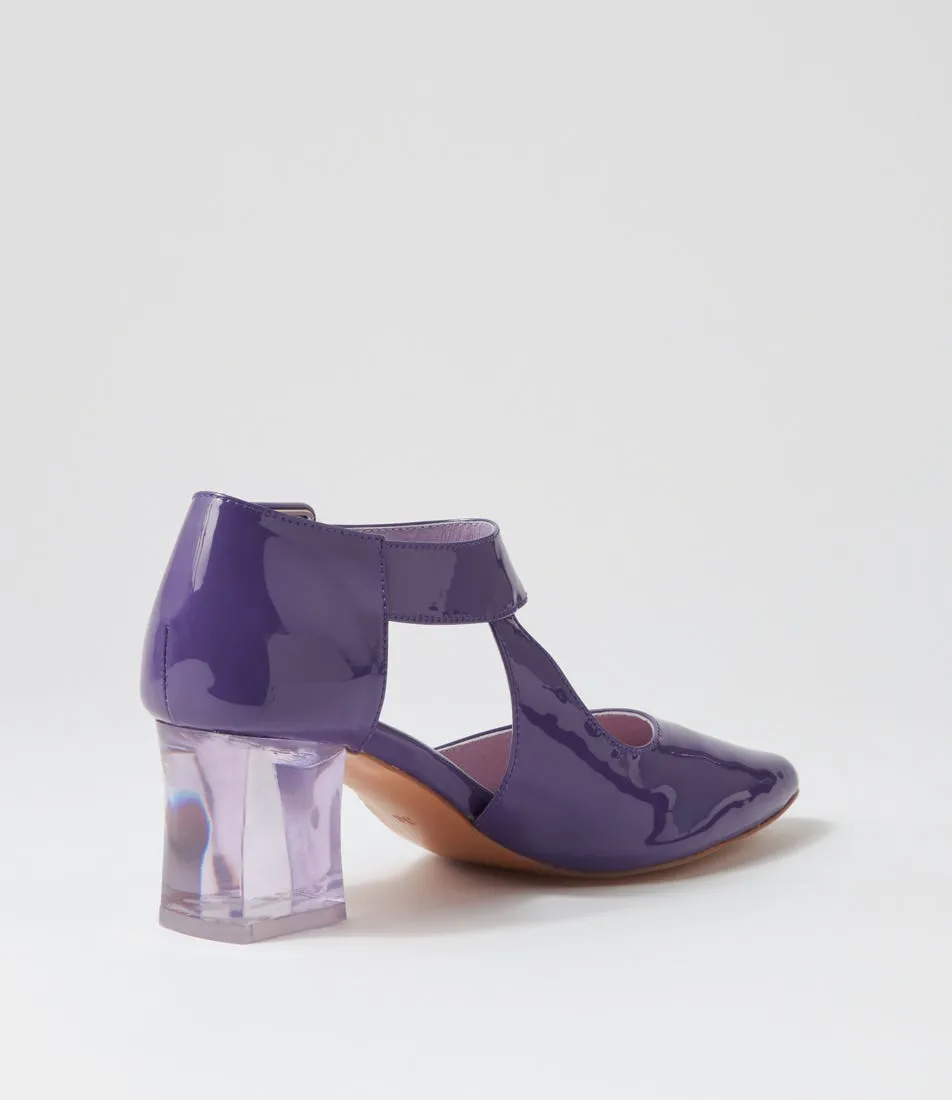 DJANGO & JULIETTE Happie Purple Patent Leather  Heels