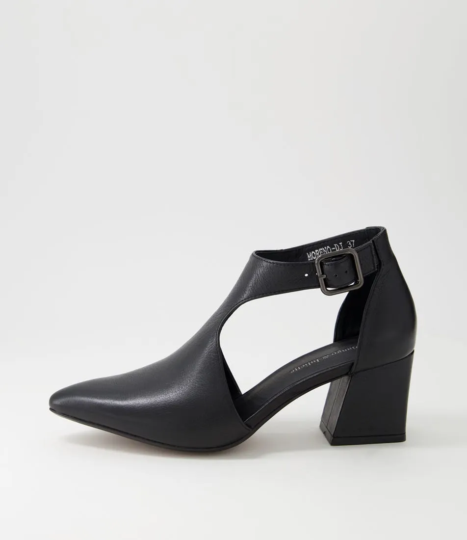 DJANGO & JULIETTE Moreno Black Leather Heels