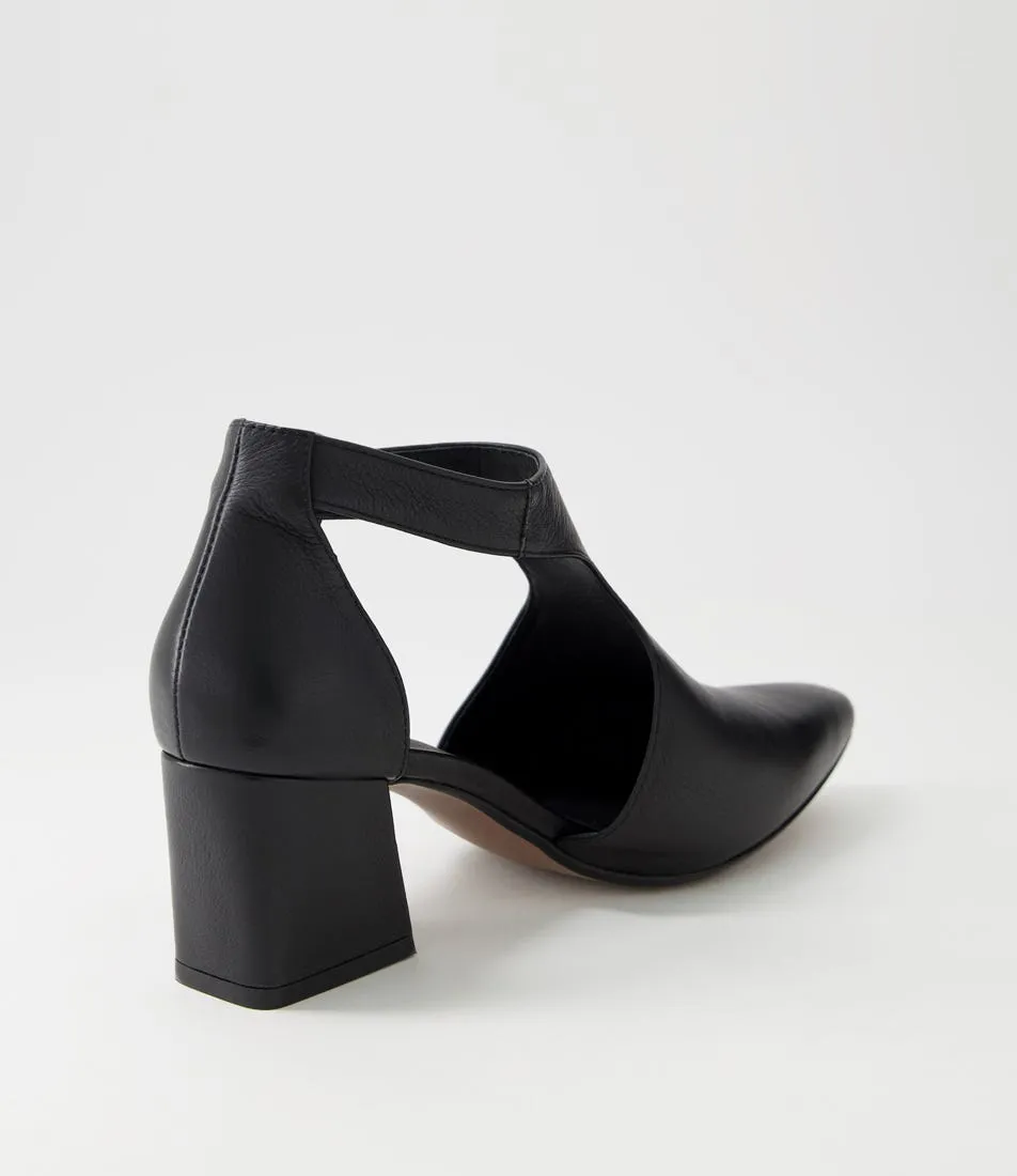 DJANGO & JULIETTE Moreno Black Leather Heels