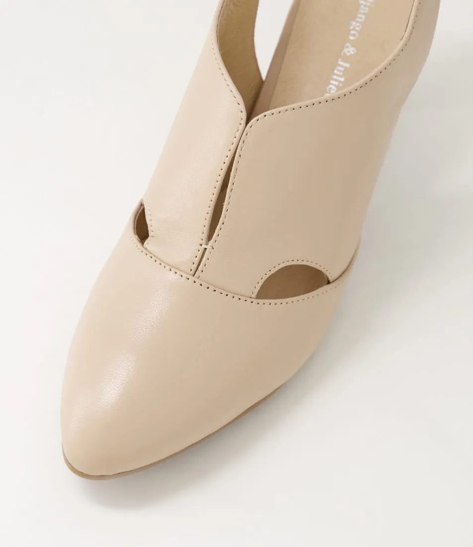 DJANGO & JULIETTE Touba Nude Leather Heels